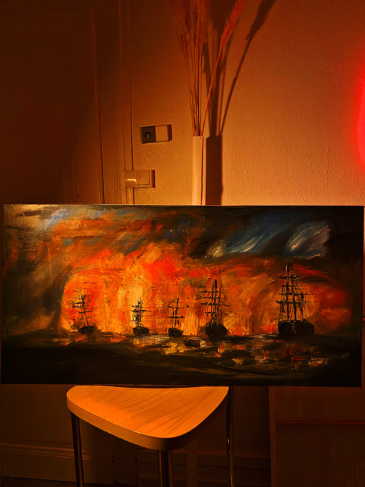 Les flammes des Caraïbes |  100 x 50 cm