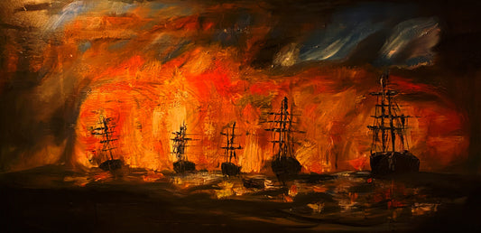Les flammes des Caraïbes |  100 x 50 cm